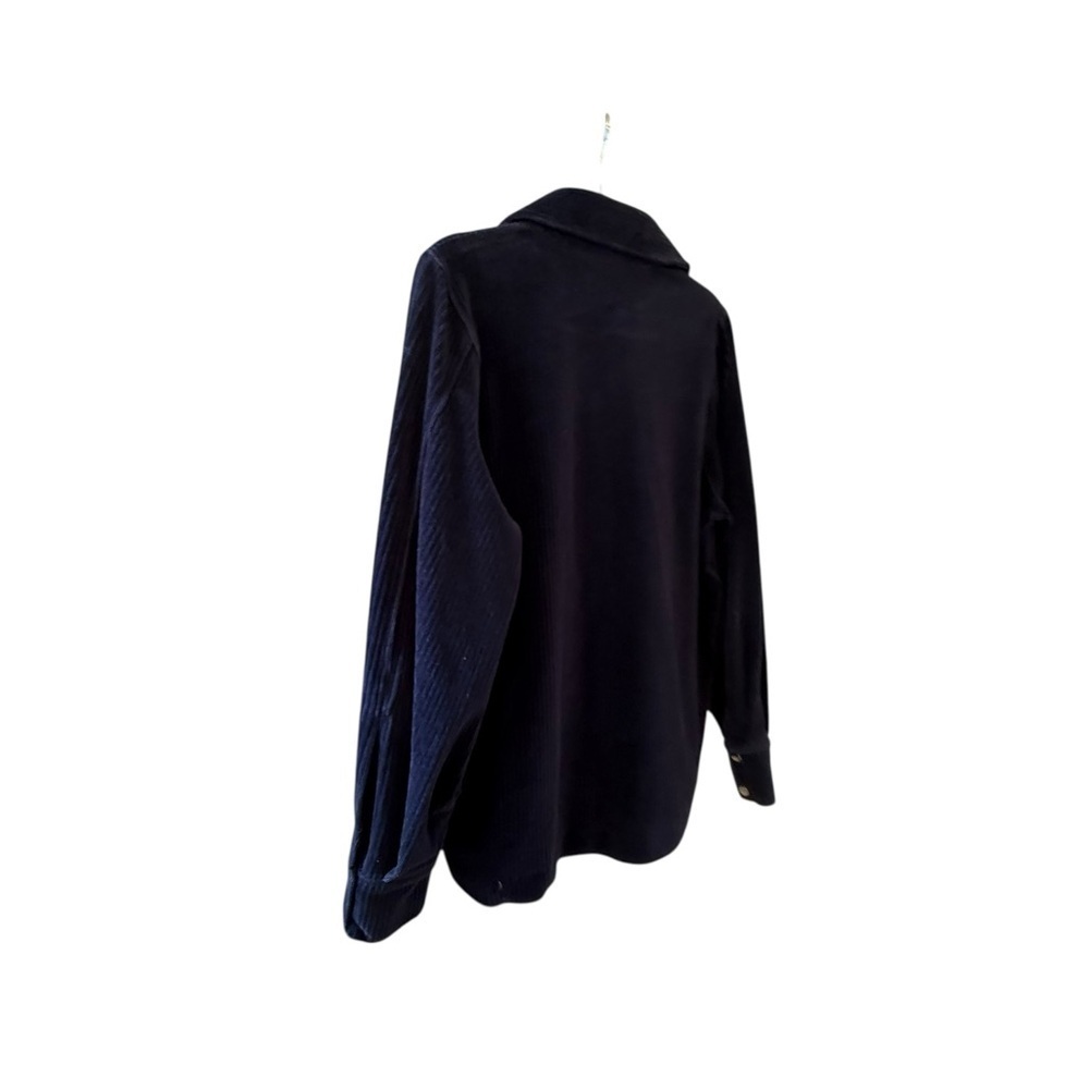 H&M Women's Button-Down Corduroy Shirt - Dark Navy - Picture 4 of 7
